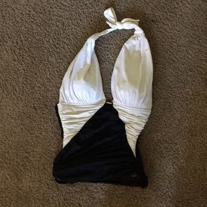 Victoria’s Secret black and white tankini top